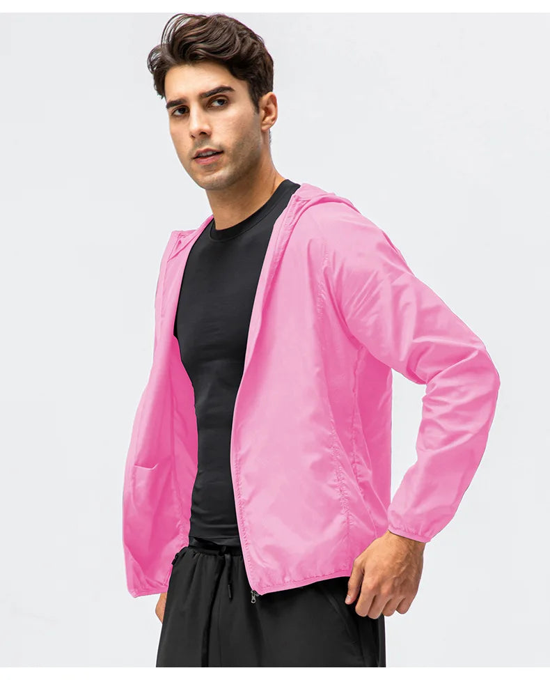 Unisex Waterproof Windbreaker Jacket – Sun Protection & Outdoor Use
